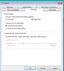 Table Input Panel