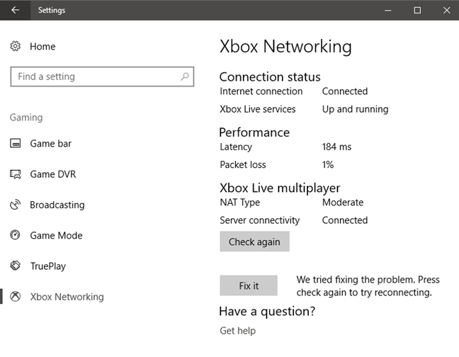 Xbox Networking, Windows 10