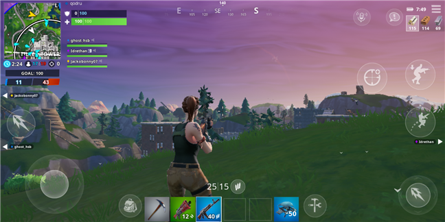 Fortnite running on the Xiaomi Mi Mix 2