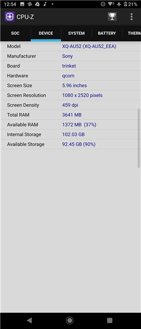 Hardware details about the Sony Xperia 10 II