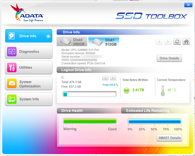 ADATA SSD Toolbox