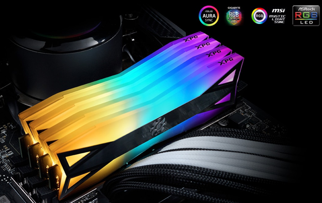 The lighting effects on the SPECTRIX D60G memory modules