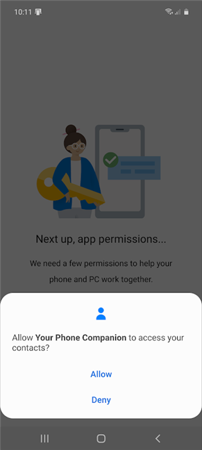 The app needs permissions to perform the same tasks as your Android