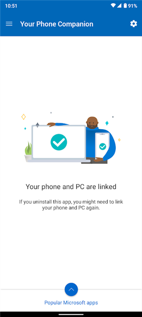 Android and Windows 10 are connected