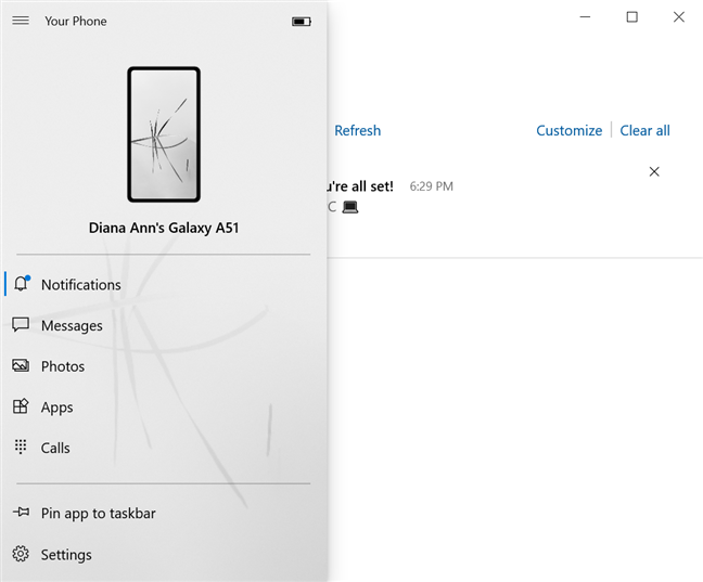 Use your Samsung Galaxy device in Windows 10