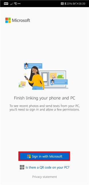 Configure the app with the same Microsoft account