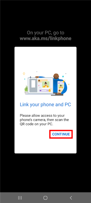 Continue to link your phone and PC