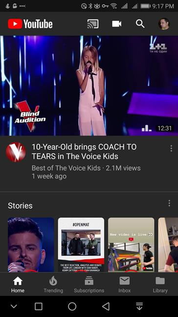 The Dark theme in YouTube for Android