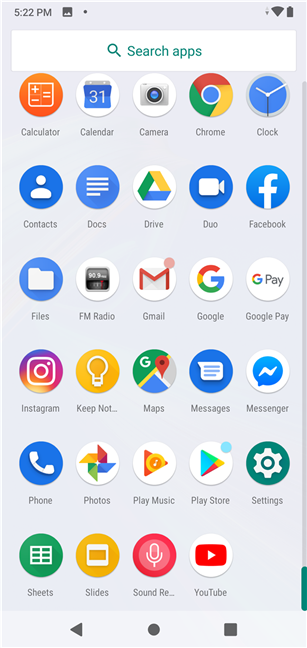 The apps found on the ASUS ZenFone Max Pro (M2)