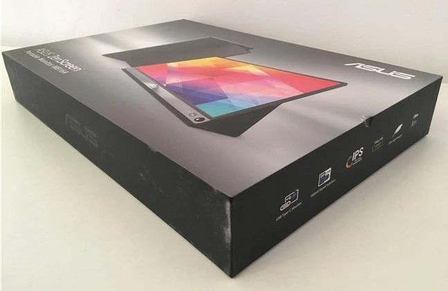 The package of the ASUS ZenScreen MB16AC