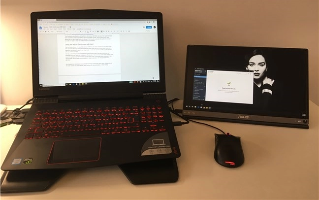 Using the ASUS ZenScreen MB16AC side by side with a laptop