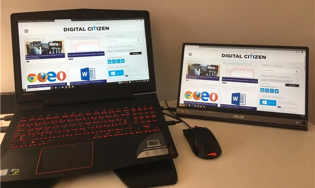 ASUS ZenScreen MB16AC used a secondary display