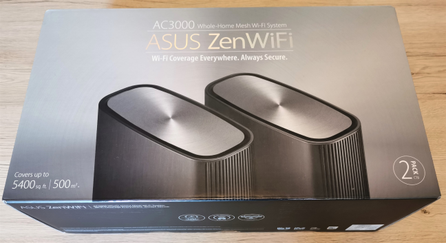 The packaging for the ASUS ZenWiFi AC3000