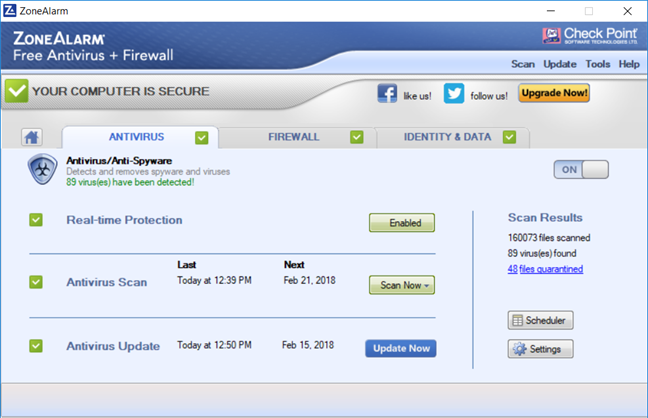 ZoneAlarm Free Antivirus + Firewall