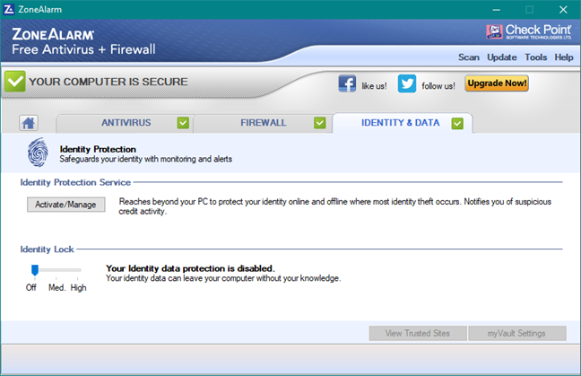 ZoneAlarm Free Antivirus + Firewall