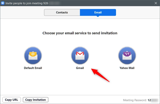 Inviting people to a Zoom Meeting via email