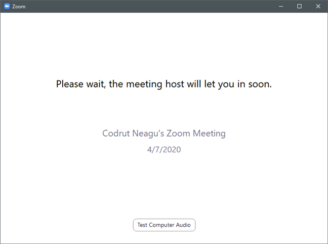 Waiting for the Zoom meeting host to approve you to join in