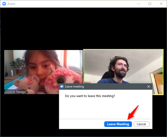 Leaving a Zoom meeting