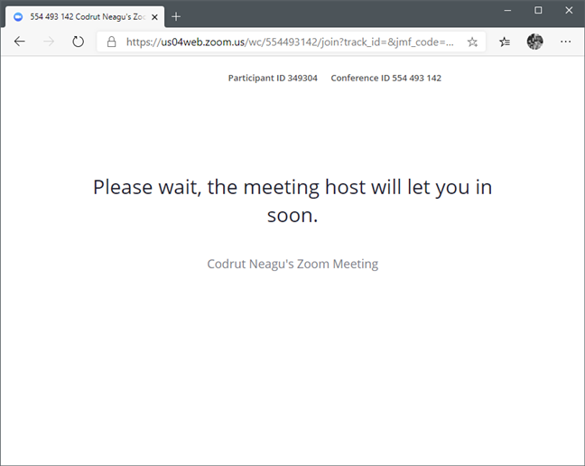 Waiting for the host to admit you to the Zoom meeting