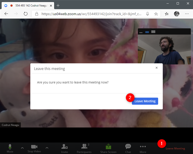Leaving a Zoom meeting