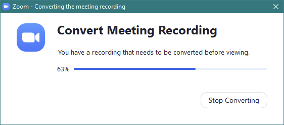 Zoom - Converting the meeting recording