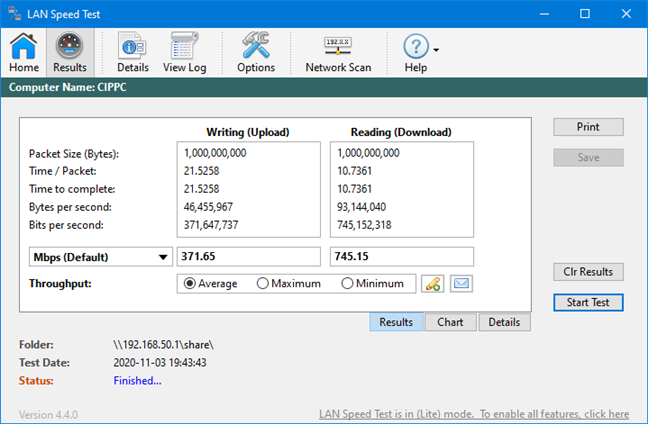 The speed you get when using an SSD on ASUS RT-AX58U