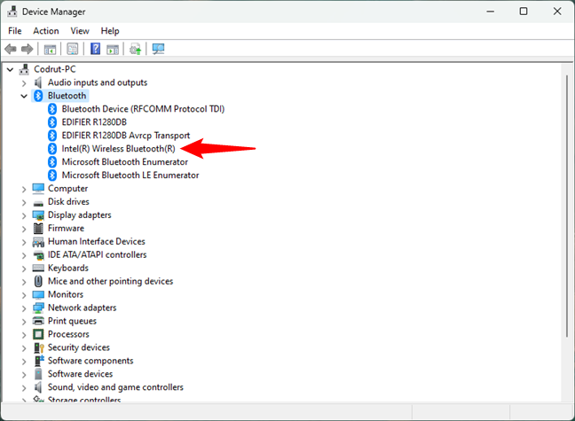 Bluetooth chip listed in Device Manager on Windows 11