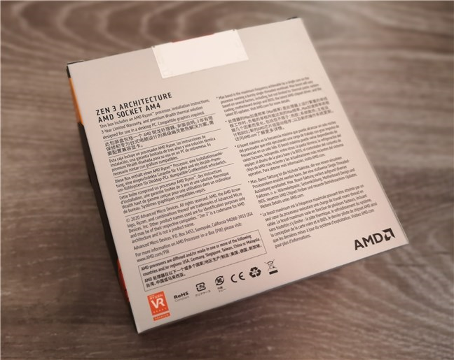 AMD Ryzen 5 5600X: The back of the box