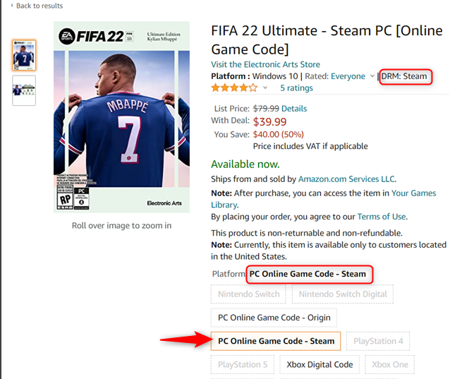 Buy FIFA 22 Ultimate Edition Steam Edition Steam PC Key 