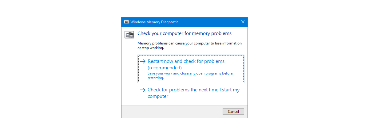 12 ways to start the Memory troubleshooting app