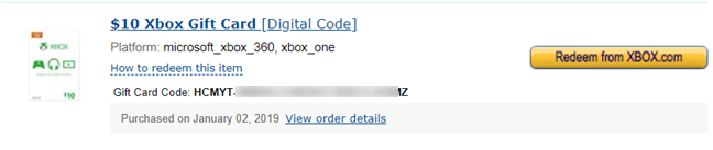 The Digital Code that you get from Amazon