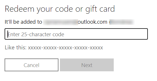 Redeem an Xbox Gift Card digital code on microsoft.com