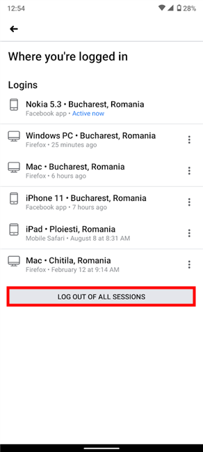 How To Log Out Of Facebook On Any Devices You Re Logged Into Digital Citizen
