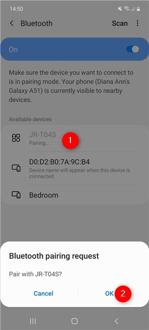 How to connect a Bluetooth device from Android Settings on Samsung