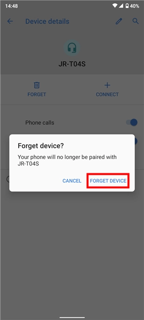 How to unpair a Bluetooth device on Android