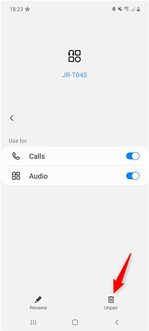 How to delete Bluetooth device on Samsung Android