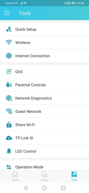 The Tether mobile app for TP-Link Archer AX10