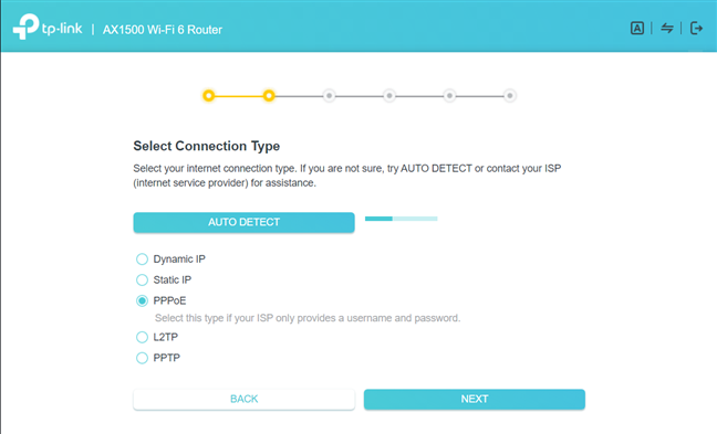 TP-Link Archer AX10 - the quick setup wizard