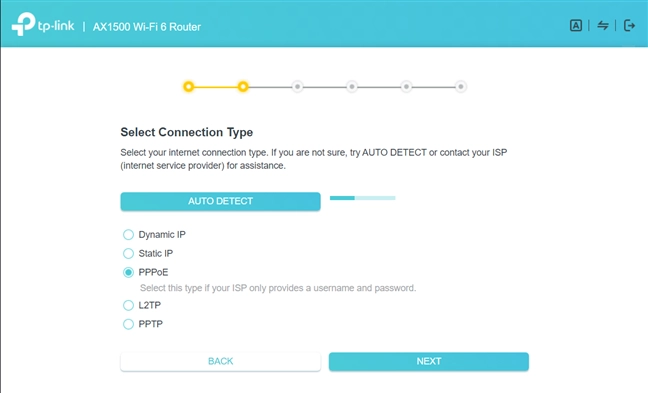 TP-Link Archer AX10 - the quick setup wizard