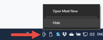 Hide the Meet Now icon