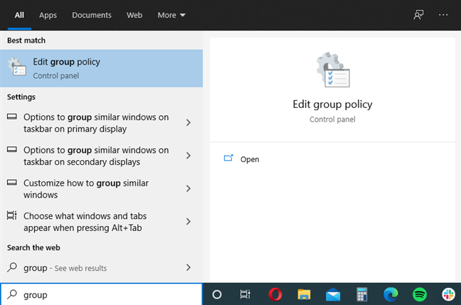 Search for group policy