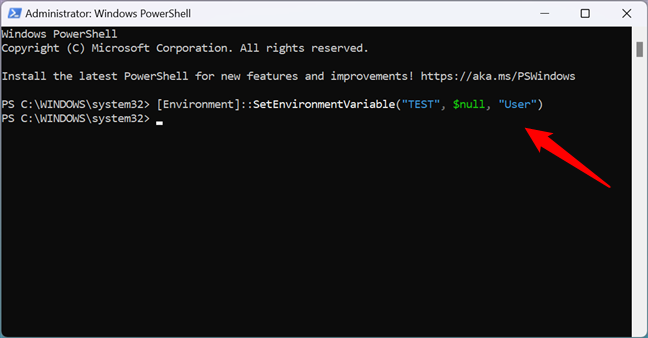 How to delete an environment variable from PowerShell