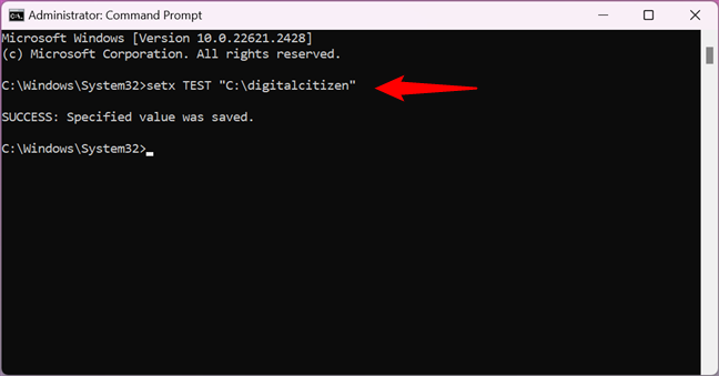 How to set an environment variable using Command Prompt