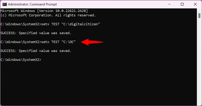How to change the value of an environment variable in Command Prompt