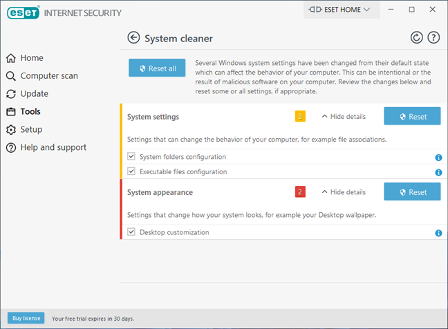 System cleaner - A helpful tool available in ESET Internet Security