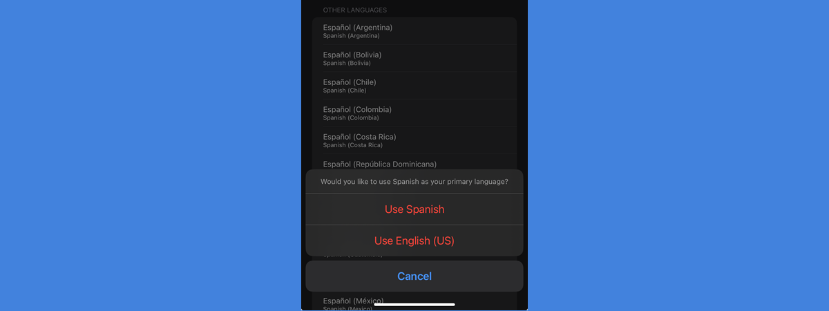 Change the language on iPhone