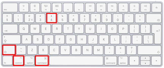 How to screen shot on a Mac, saving the highlighted area to the Clipboard