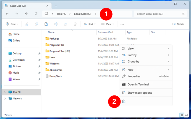 Paste the OneDrive folder