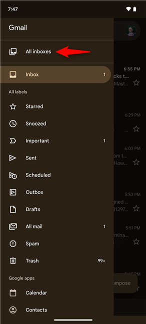 Select All inboxes in Gmail