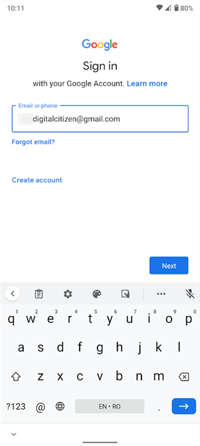 Choose Add another account